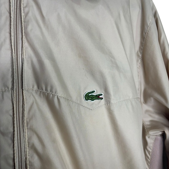 VTG 80s Lacoste Izod Performance Golf Full Zip Beige Tan Jacket Size Medium Mens - Picture 5 of 13